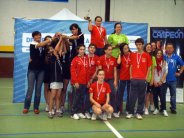 Podio infantil por equipos no Campionato Galego Escolar celebrado en Outes (A Coruña). 21.5.11.